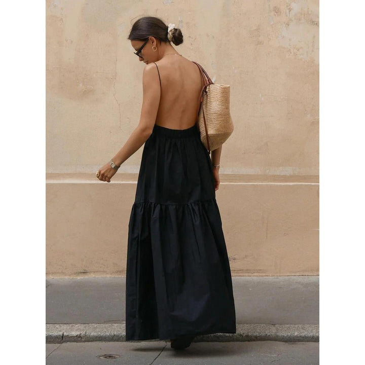 Women Backless Sleeveless Maxi Dress