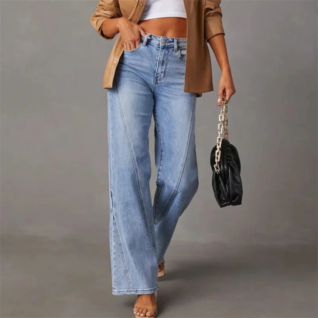 Women Classic Straight Leg Relaxed Fit Jeans Denim