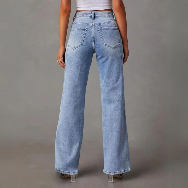 Women Classic Straight Leg Relaxed Fit Jeans Denim