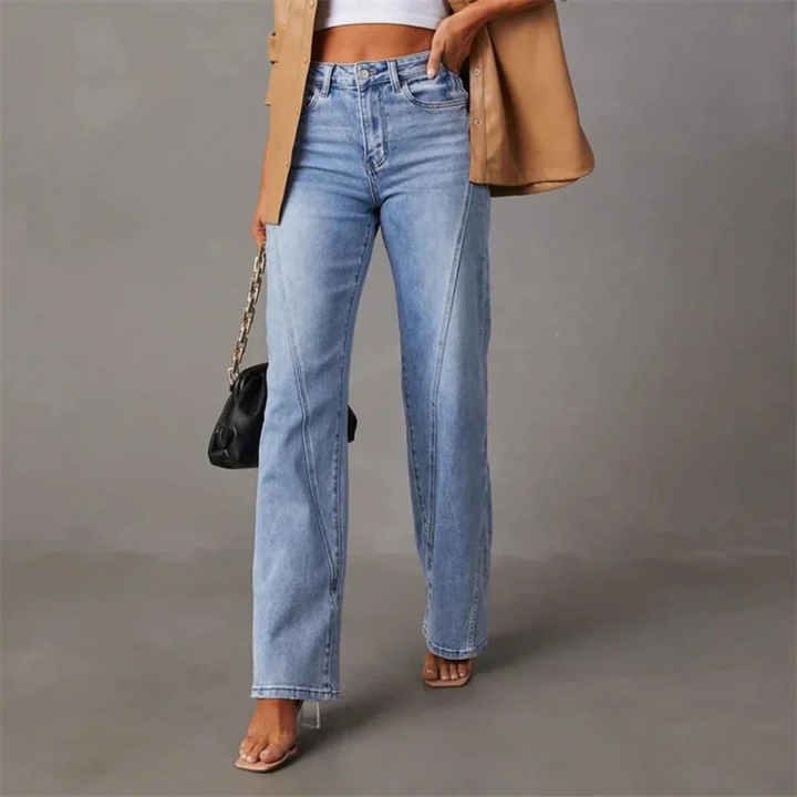 Women Classic Straight Leg Relaxed Fit Jeans Denim