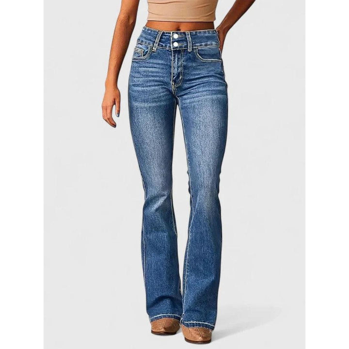 Women Denim Flared Jeans High Waist