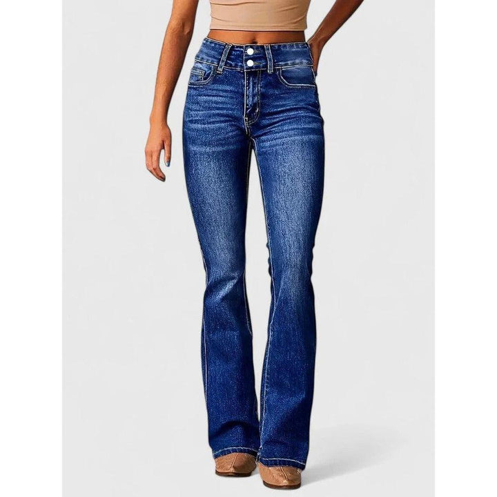 Women Denim Flared Jeans High Waist