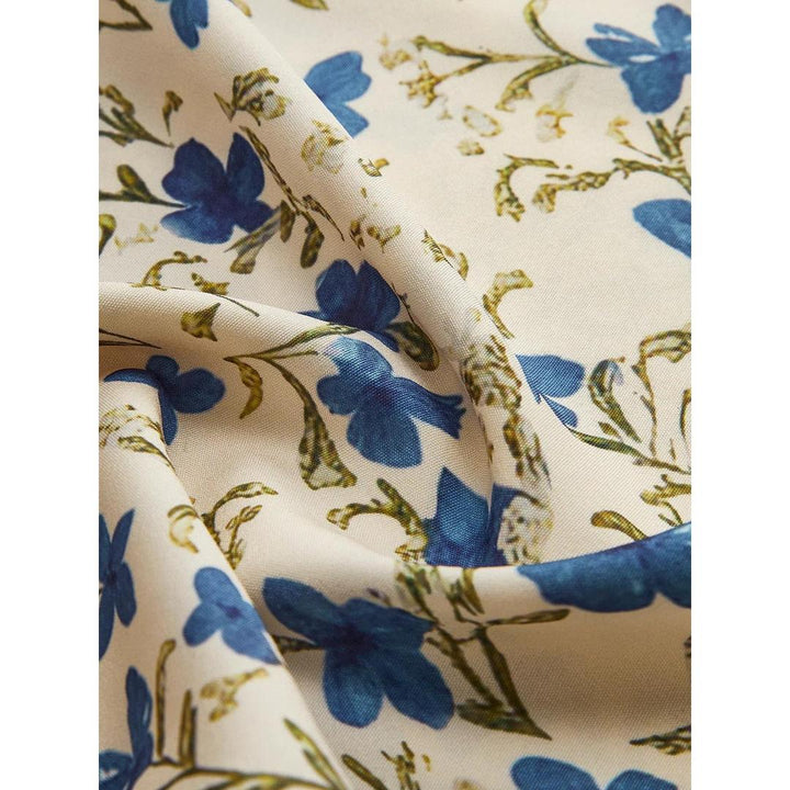 Women Floral Print Knotted Irregular Hem Sleeveless Long Dress