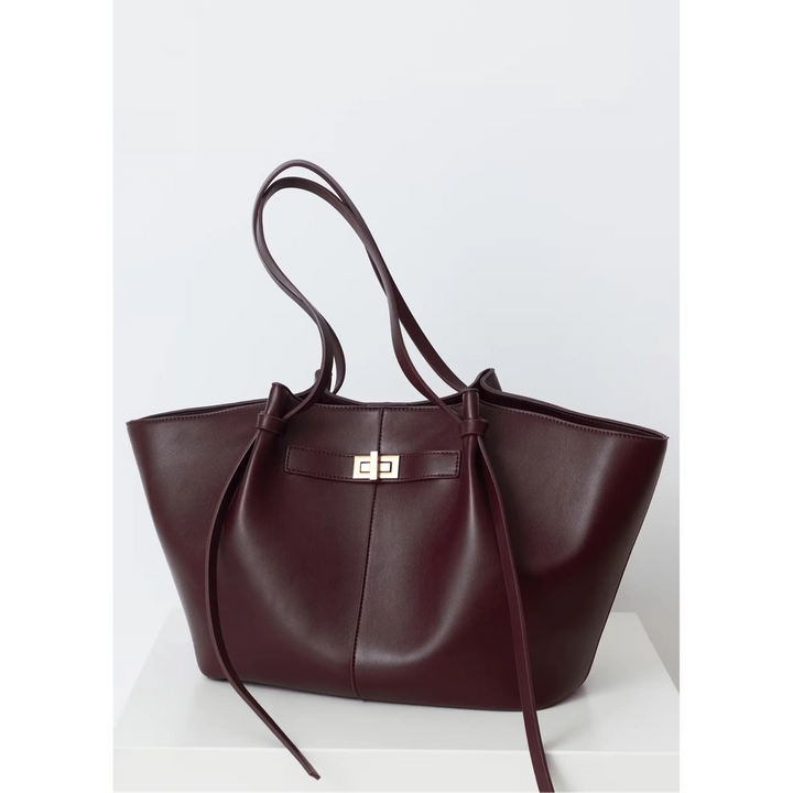 Women Shopper Handbag Smooth Surface Double Handle