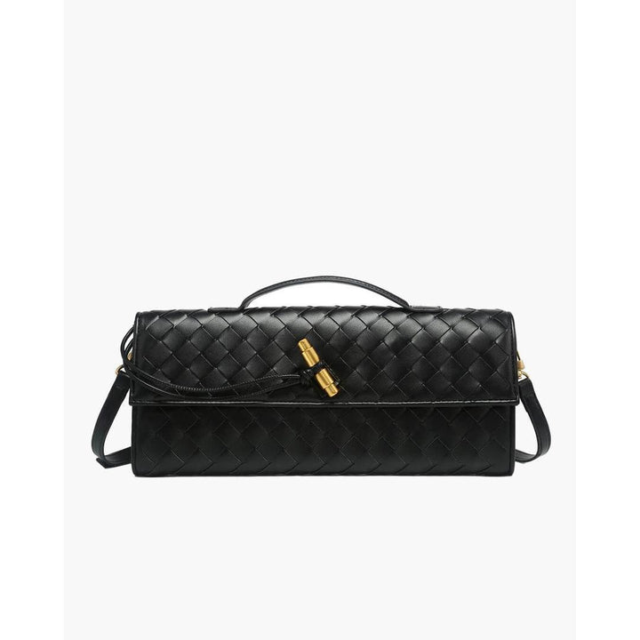 Women Handbag Woven Texture Flap Closure