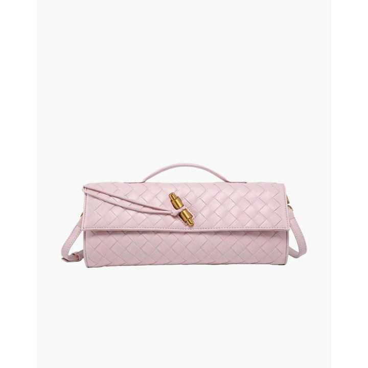 Women Handbag Woven Texture Flap Closure