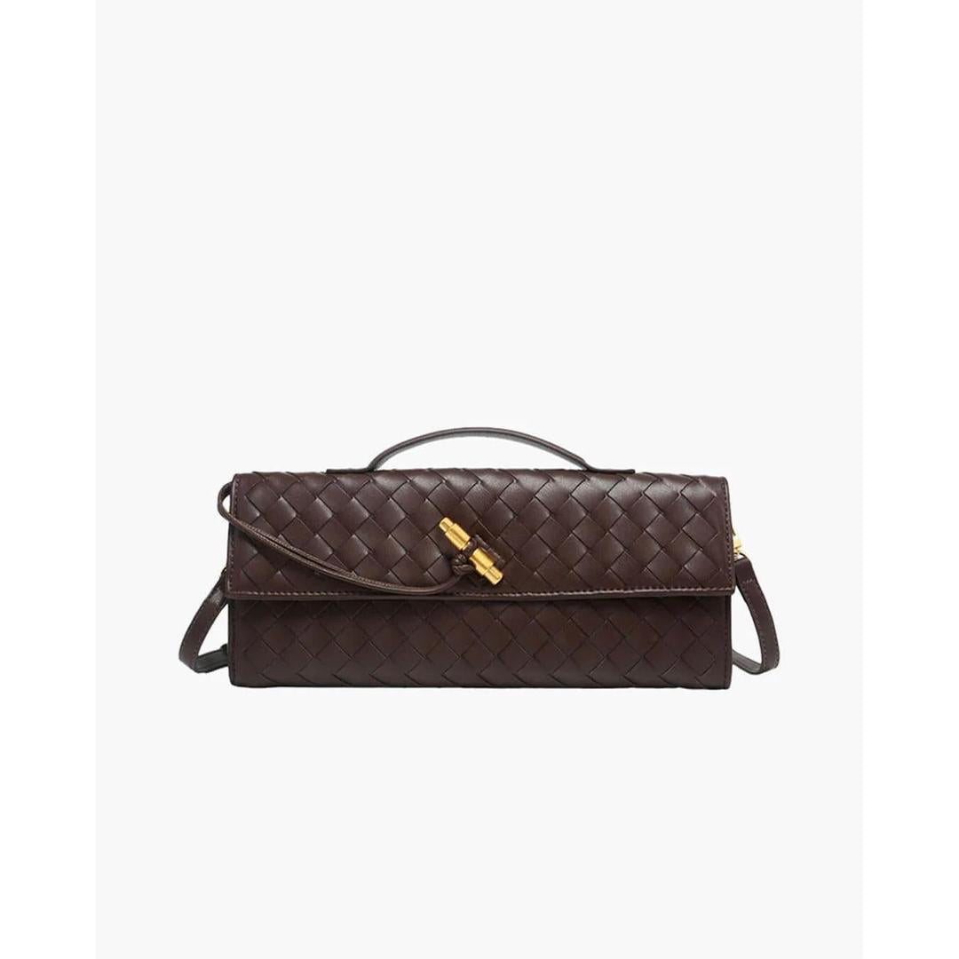 Women Handbag Woven Texture Flap Closure