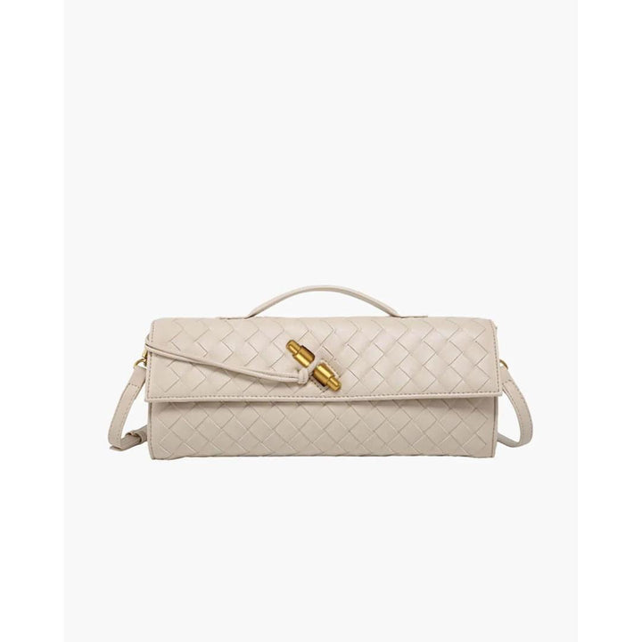 Women Handbag Woven Texture Flap Closure