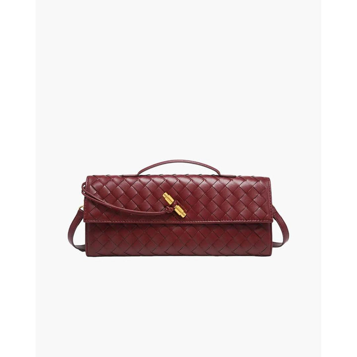 Women Handbag Woven Texture Flap Closure