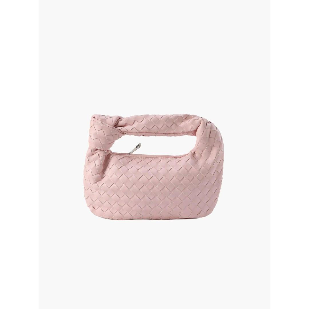 Women Handbag Woven Texture Rounded Shape Top Handle