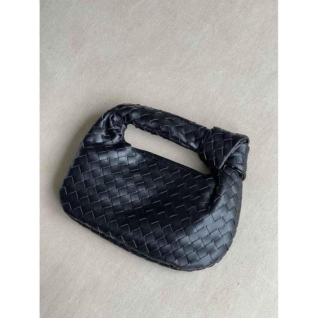 Women Handbag Woven Texture Rounded Shape Top Handle