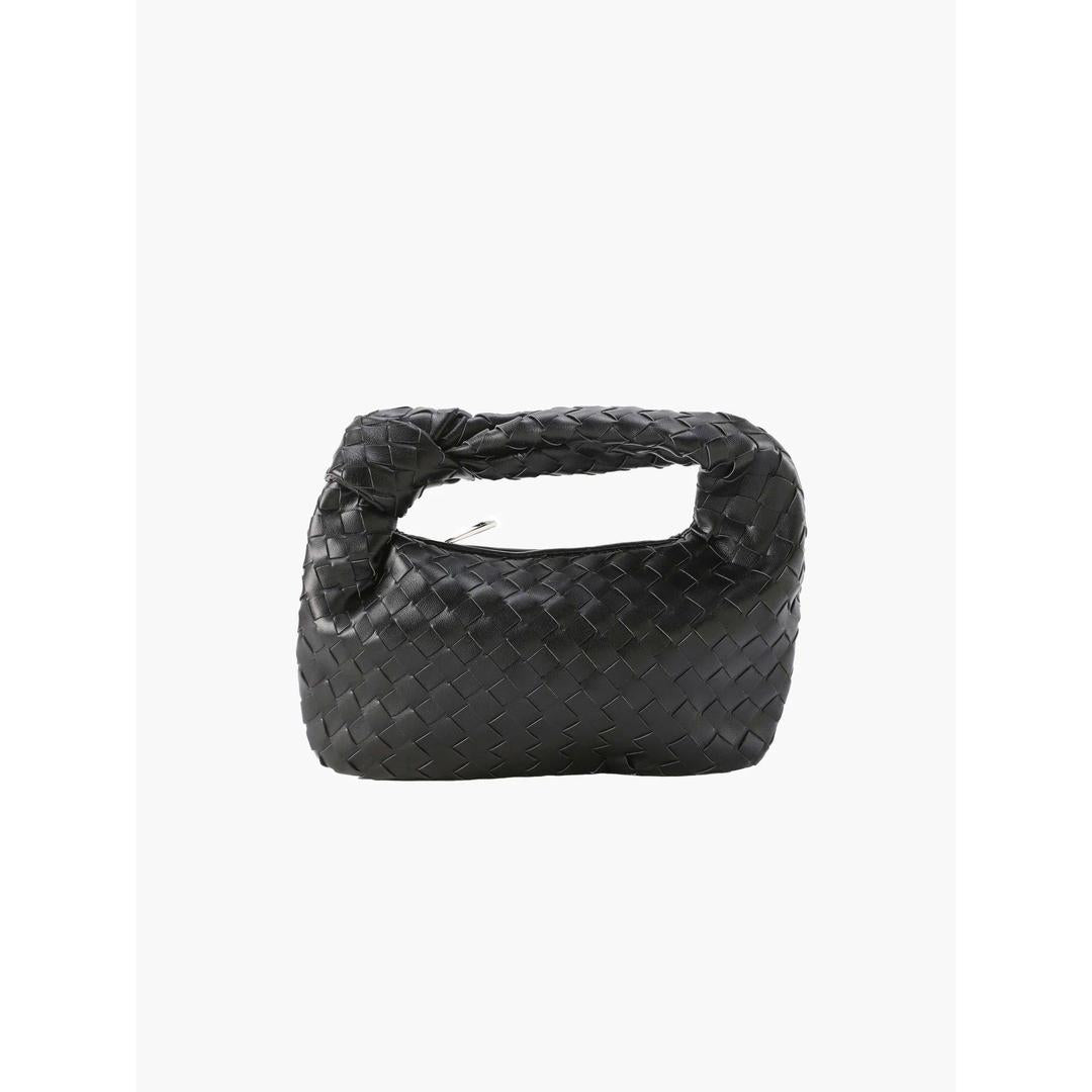 Women Handbag Woven Texture Rounded Shape Top Handle