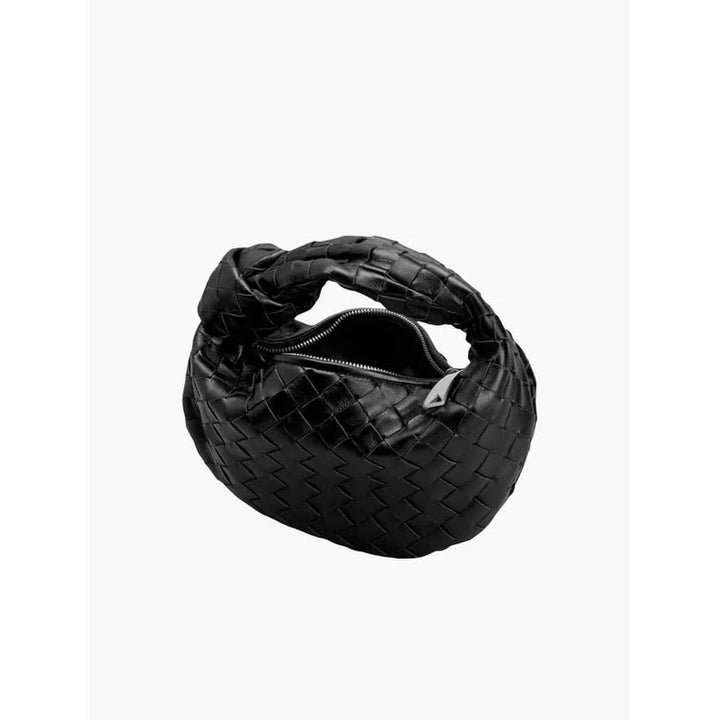 Women Handbag Woven Texture Rounded Shape Top Handle