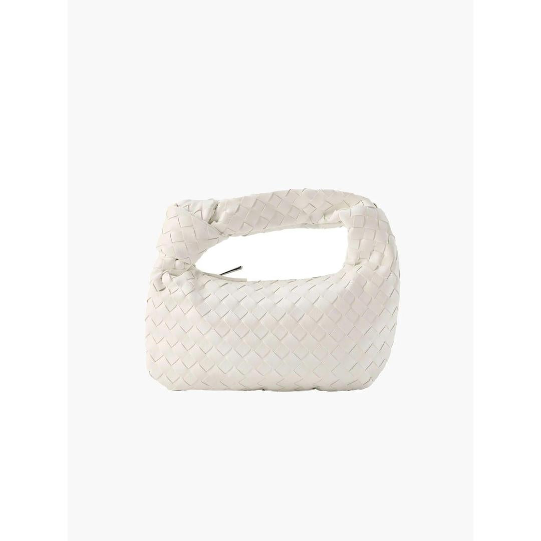 Women Handbag Woven Texture Rounded Shape Top Handle