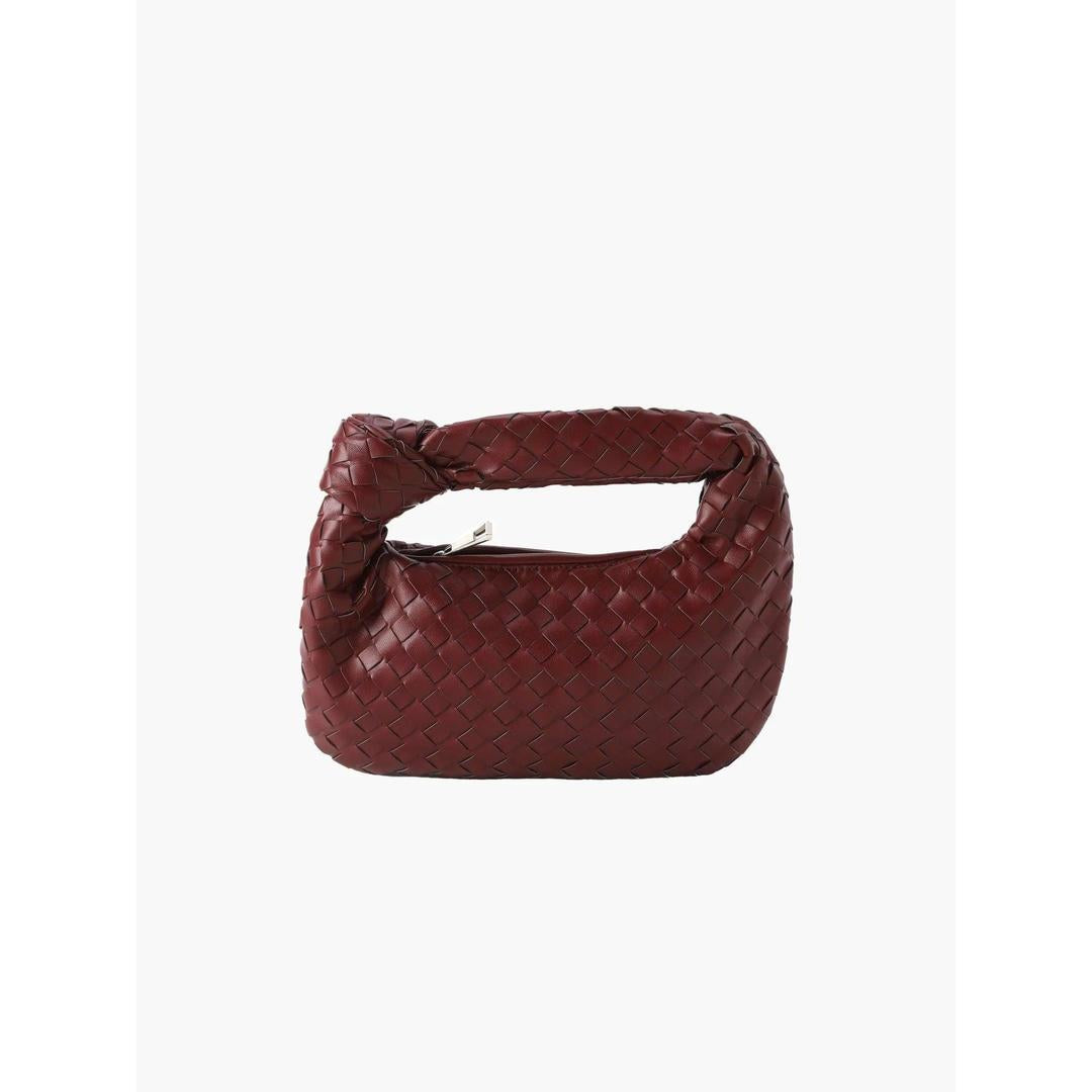 Women Handbag Woven Texture Rounded Shape Top Handle