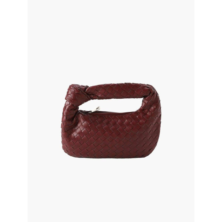 Women Handbag Woven Texture Rounded Shape Top Handle
