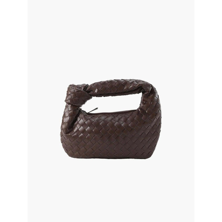 Women Handbag Woven Texture Rounded Shape Top Handle