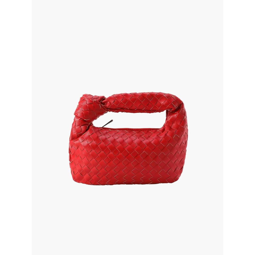 Women Handbag Woven Texture Rounded Shape Top Handle