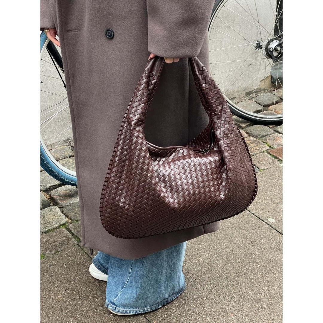 Women Handbag Woven Texture Shoulder Handle