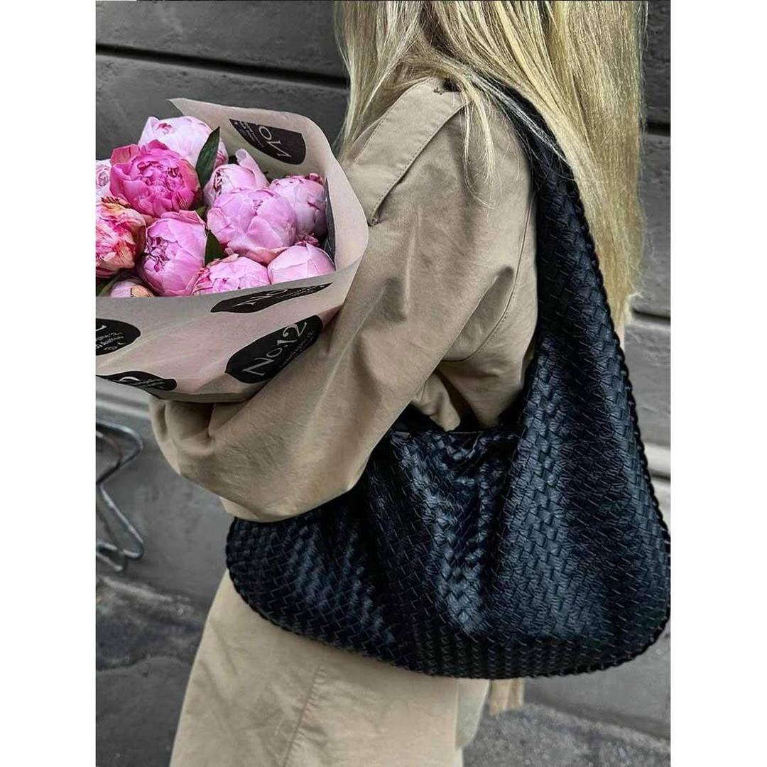 Women Handbag Woven Texture Shoulder Handle