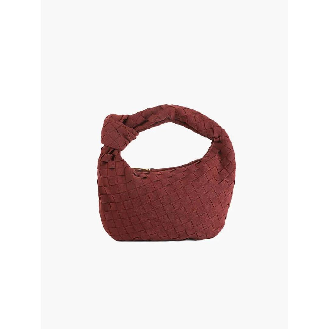 Women Handbag Woven Suede Look Texture