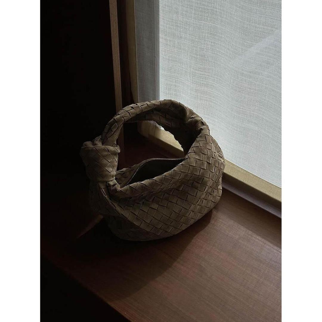 Women Handbag Woven Suede Look Texture
