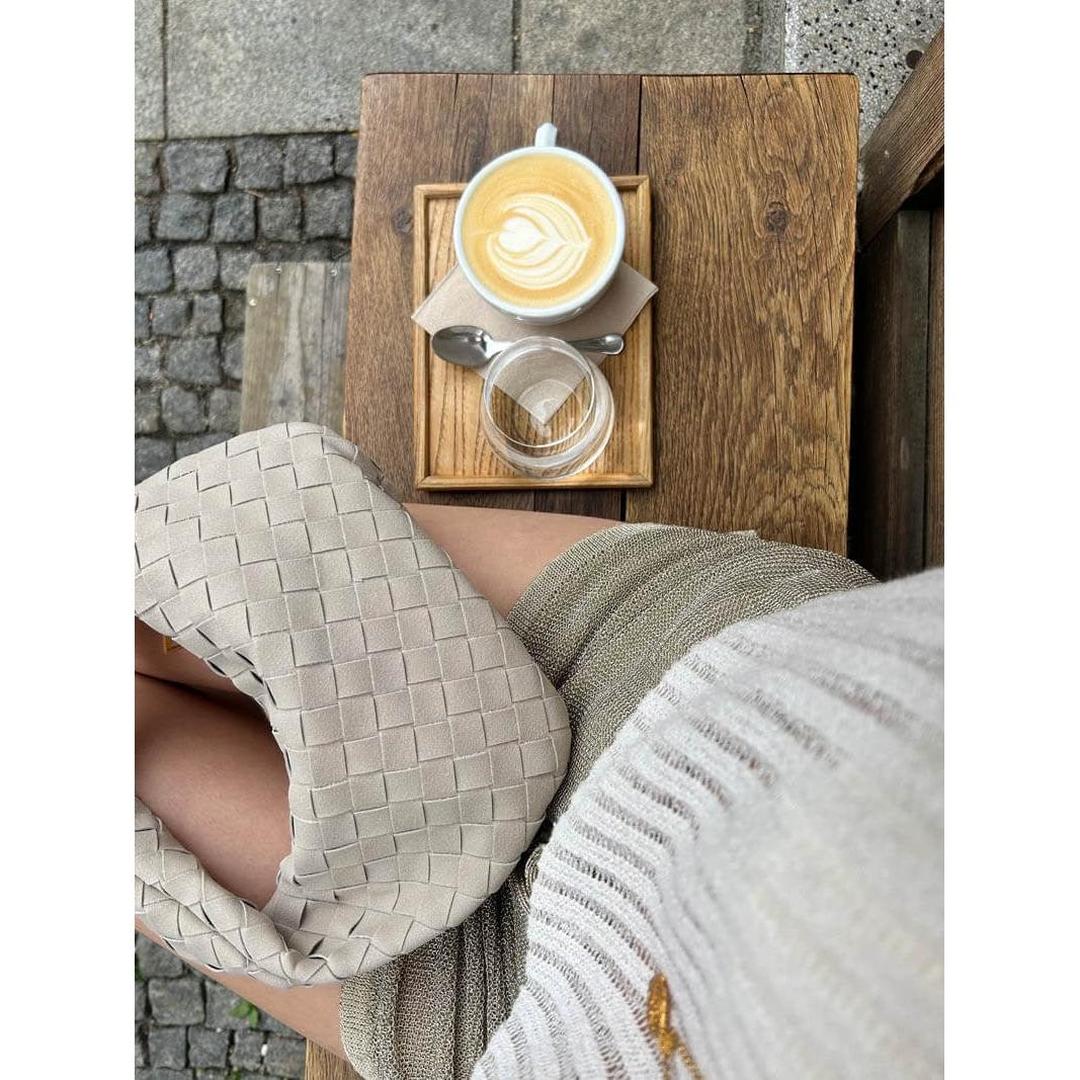 Women Handbag Woven Suede Look Texture