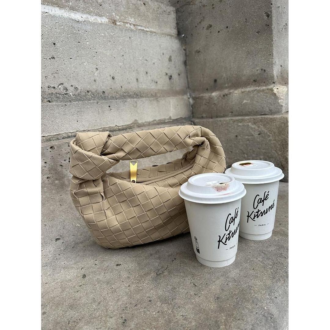 Women Handbag Woven Suede Look Texture