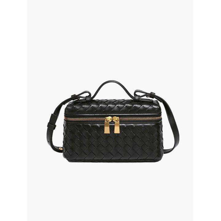 Women Handbag Woven Texture Zip Closure Top Handle