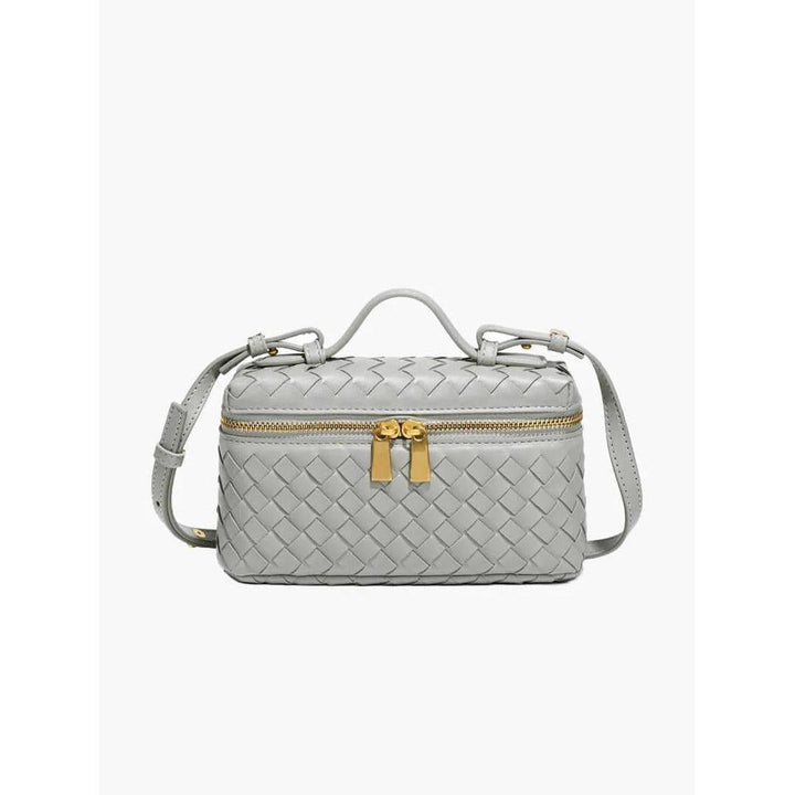 Women Handbag Woven Texture Zip Closure Top Handle