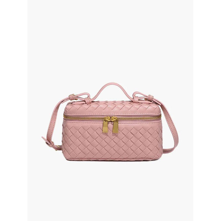 Women Handbag Woven Texture Zip Closure Top Handle