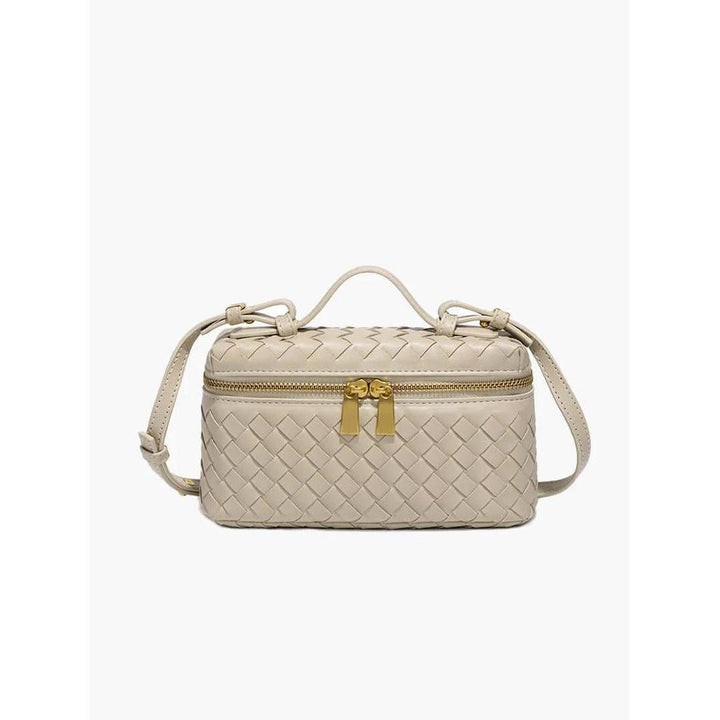 Women Handbag Woven Texture Zip Closure Top Handle