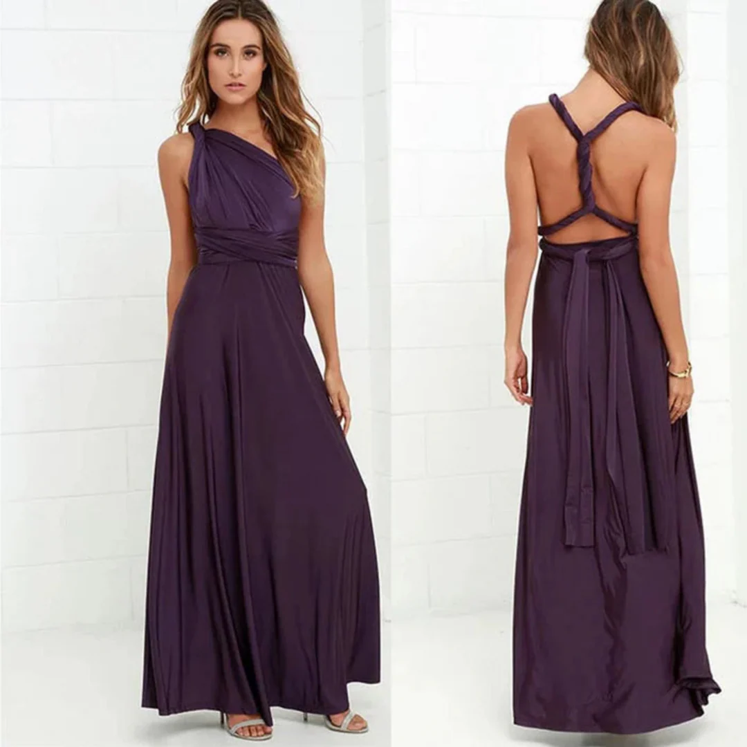 Women Maxi Dress Sleeveless Deep V Neck Cross Back
