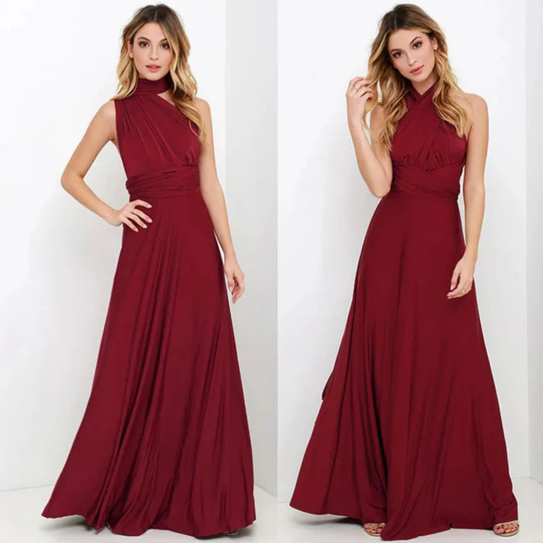 Women Maxi Dress Sleeveless Deep V Neck Cross Back