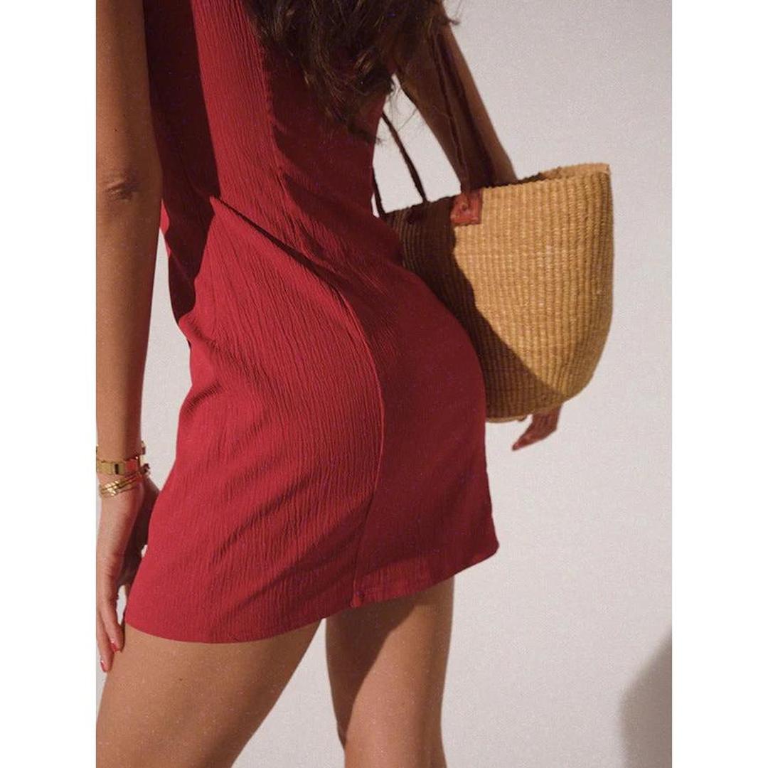 Women Sleeveless V-Neck Mini Dress