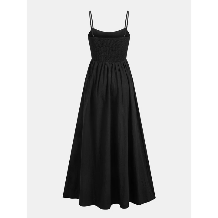 Women Sleeveless Cut-Out Maxi Dress With Pockets