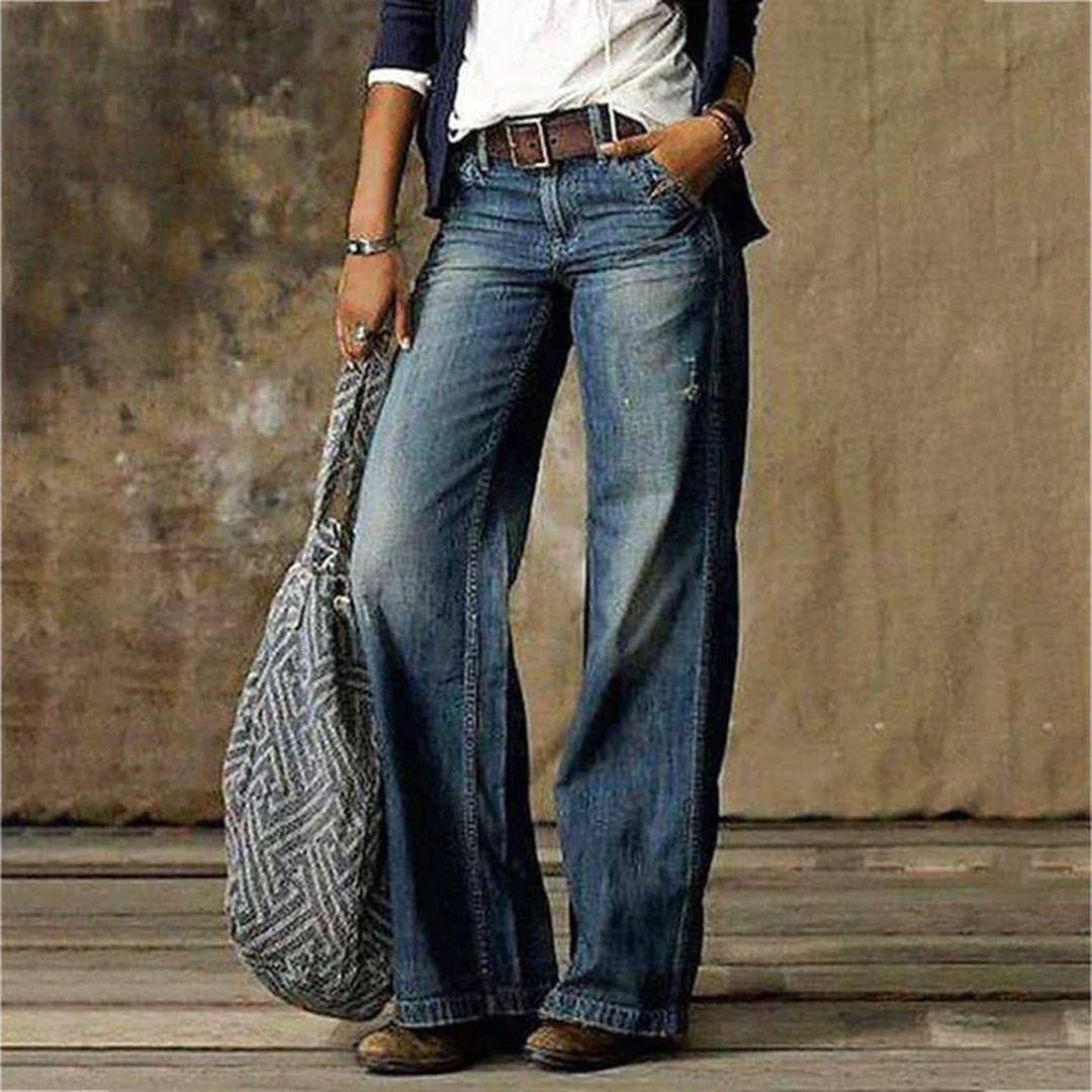 Women Trousers High Waist Wide Leg Denim