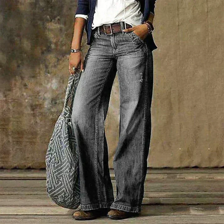 Women Trousers High Waist Wide Leg Denim