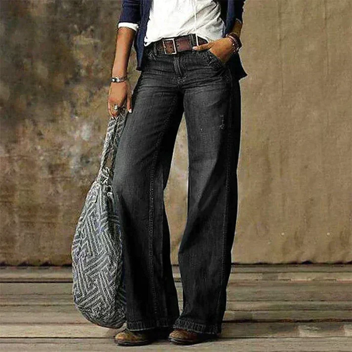Women Trousers High Waist Wide Leg Denim