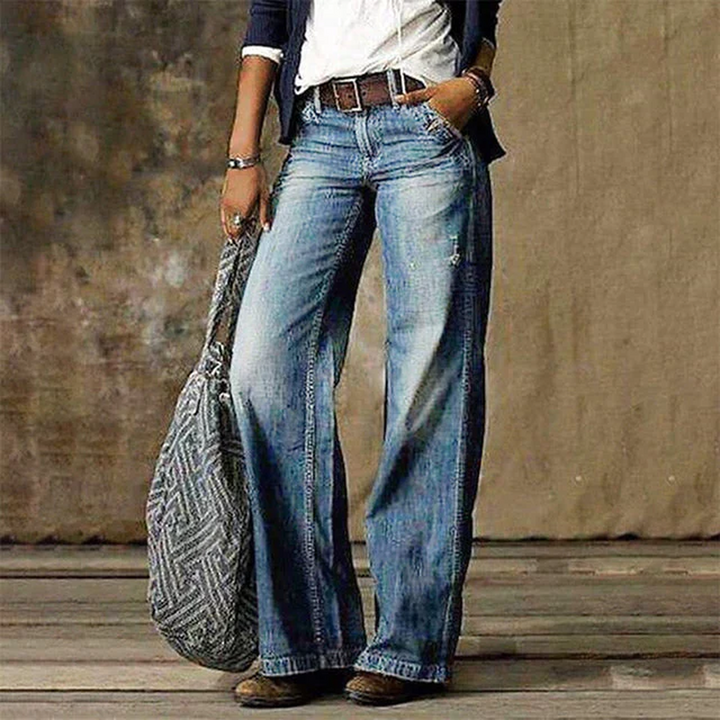 Women Trousers High Waist Wide Leg Denim