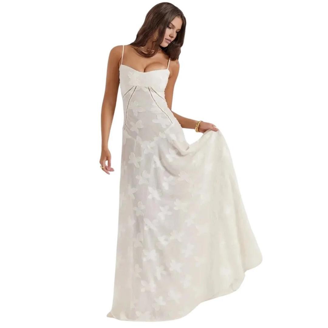 Women Corset Maxi Dress Lace-Up Back