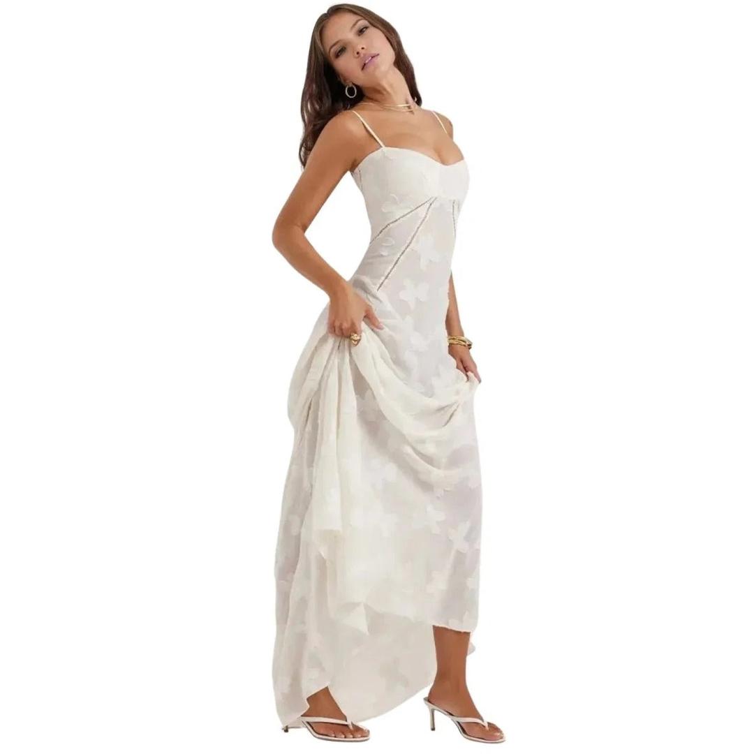 Women Corset Maxi Dress Lace-Up Back