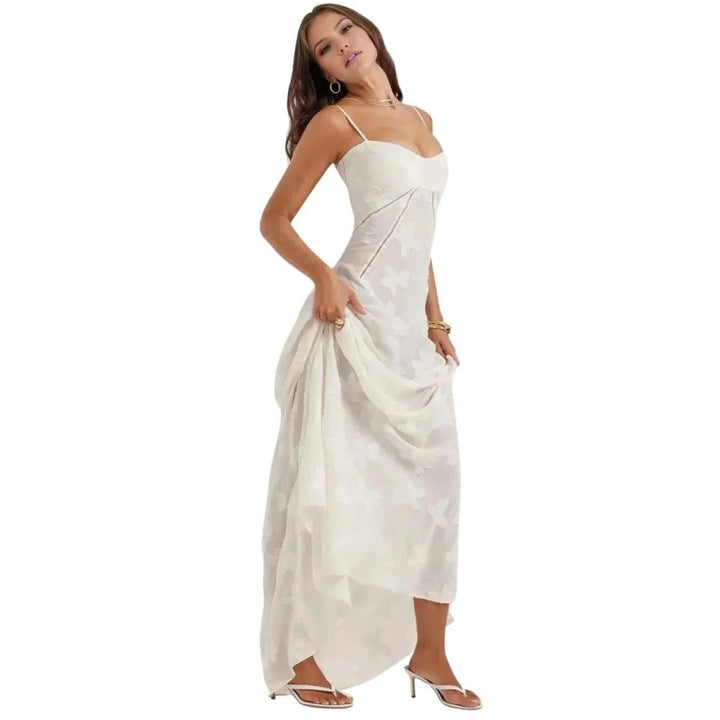 Women Corset Maxi Dress Lace-Up Back