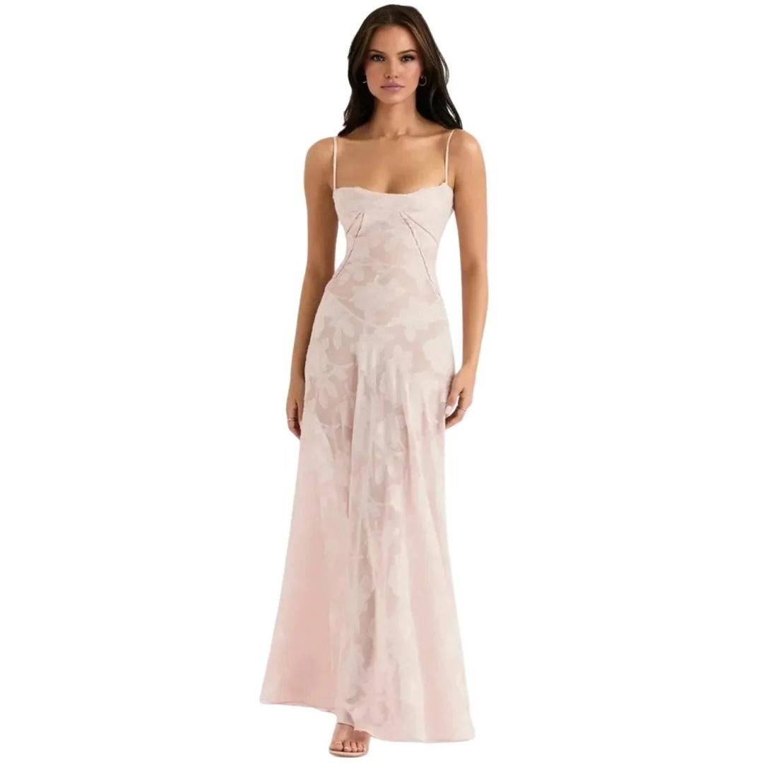 Women Corset Maxi Dress Lace-Up Back