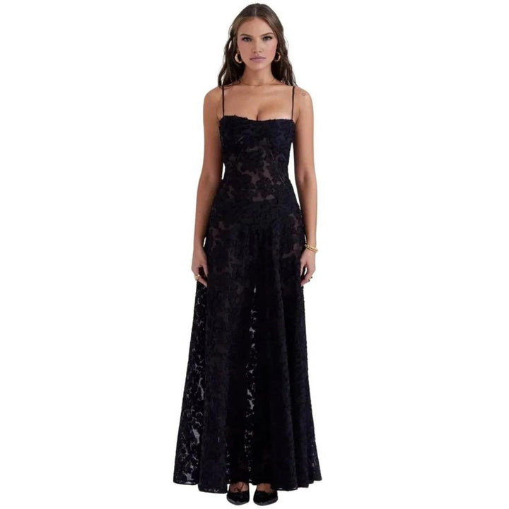 Women Corset Maxi Dress Lace-Up Back
