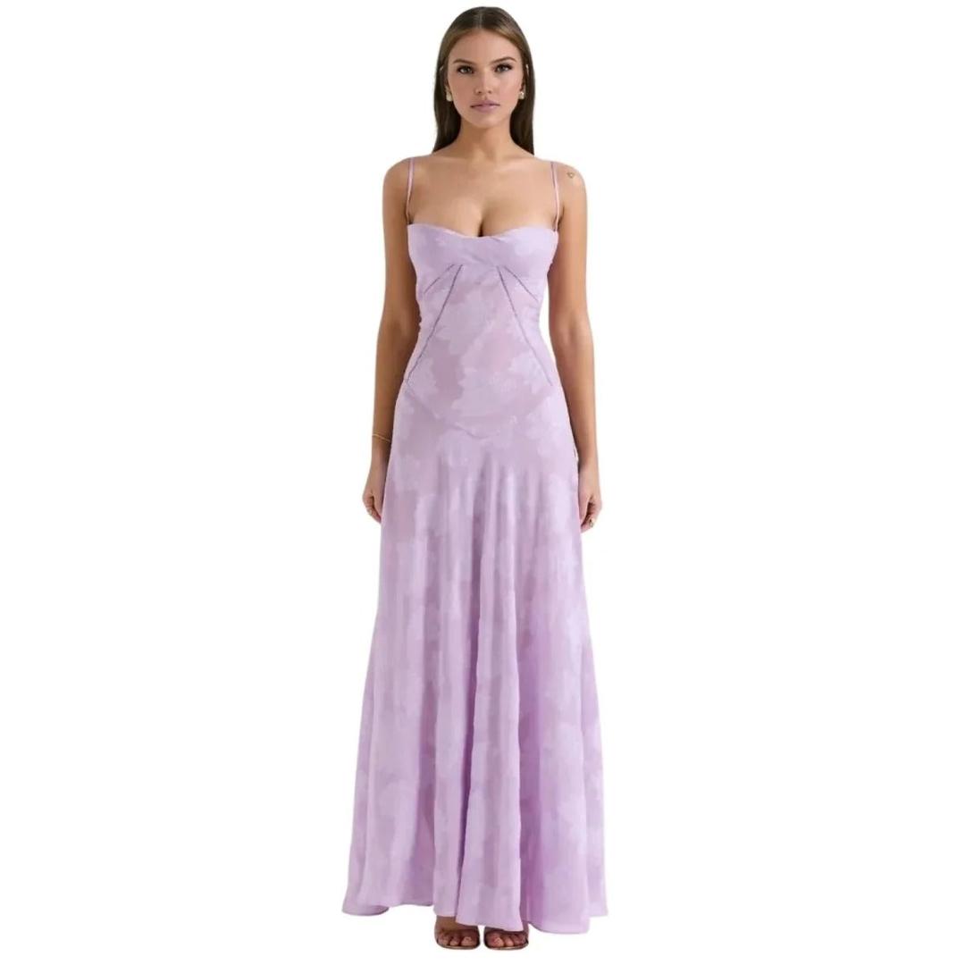 Women Corset Maxi Dress Lace-Up Back