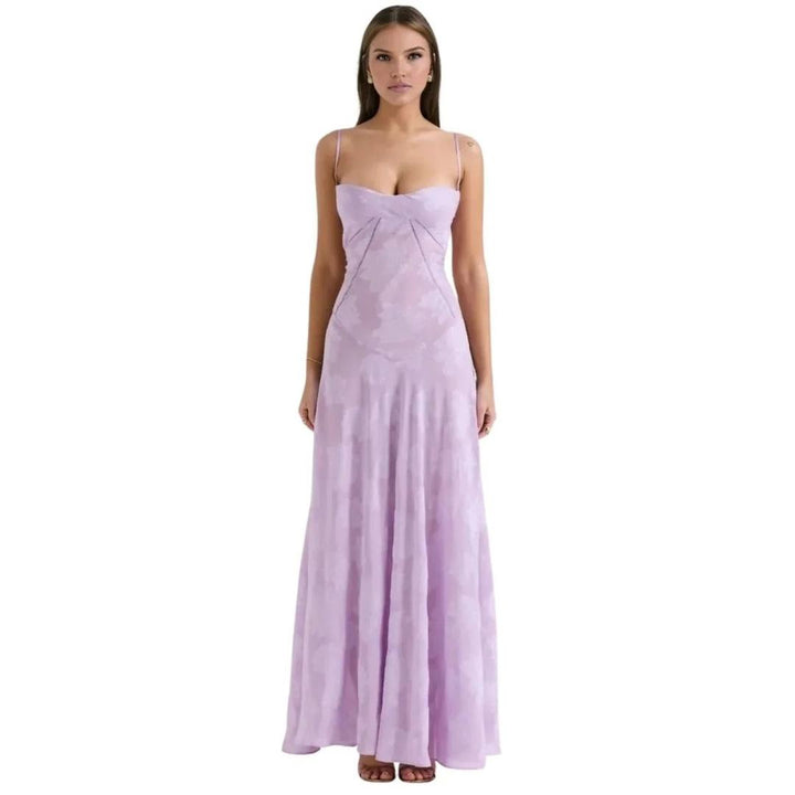 Women Corset Maxi Dress Lace-Up Back
