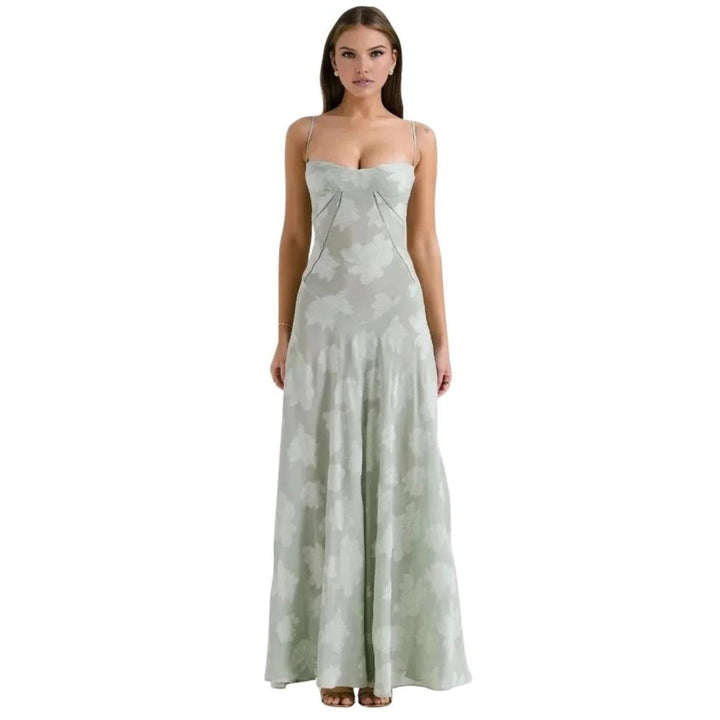 Women Corset Maxi Dress Lace-Up Back