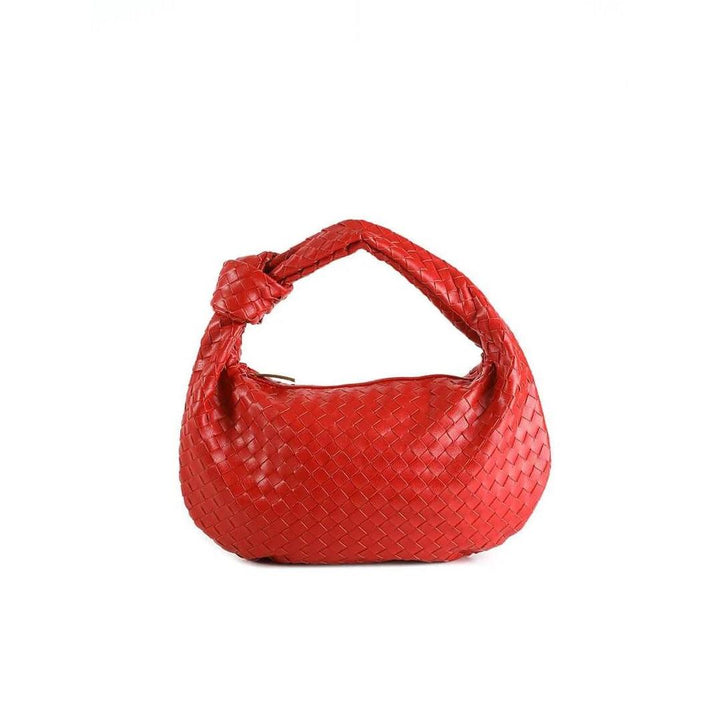 Women Handbag Woven Texture Top Handle Rounded Shape