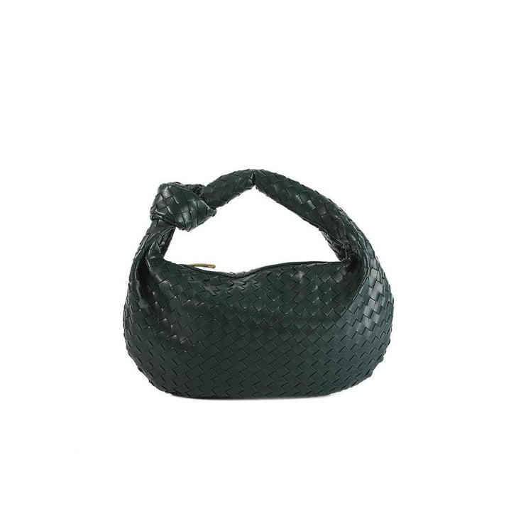 Women Handbag Woven Texture Top Handle Rounded Shape